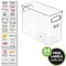 mDesign Plastic Craft Room Storage Box with Handles + 24 Labels - Clear